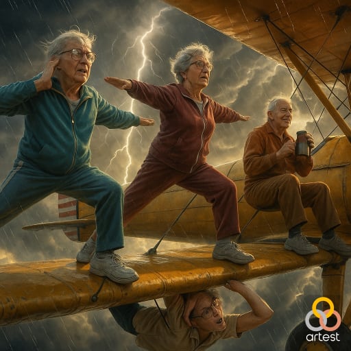 Aerial Elderly Euphoria